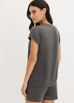 bonprix bonprix Pijama corto de material ligero y suave pizarra Best