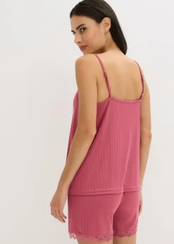 bonprix bonprix Pijama corto de pointelle suave flor de cerezo Outlet