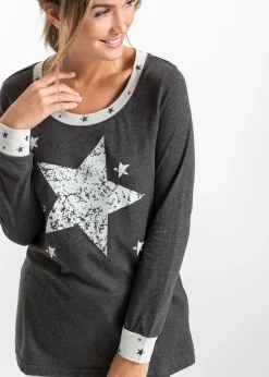 bonprix bonprix Pijama de algodón orgánico carbón moteado Discount