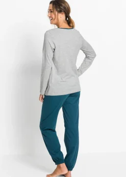 bonprix bonprix Pijama de algodón orgánico Azul petróleo Outlet