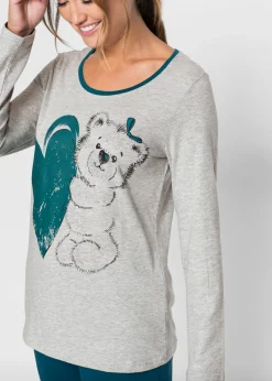 bonprix bonprix Pijama de algodón orgánico Azul petróleo Outlet