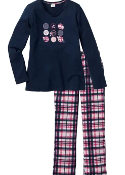 bonprix bonprix Pijama de algodón orgánico puro Azul marino New