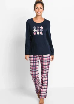 bonprix bonprix Pijama de algodón orgánico puro Azul marino New