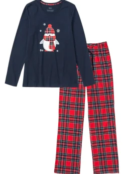 bonprix bonprix Pijama de algodón orgánico puro Azul marino Outlet