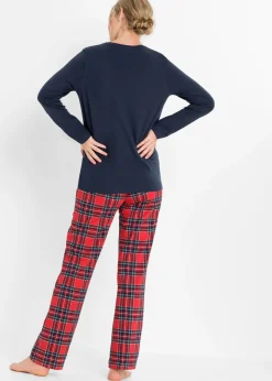bonprix bonprix Pijama de algodón orgánico puro Azul marino Outlet