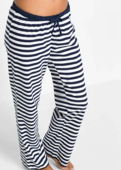 bonprix bonprix Pijama de algodón orgánico puro blanco-azul marino Best
