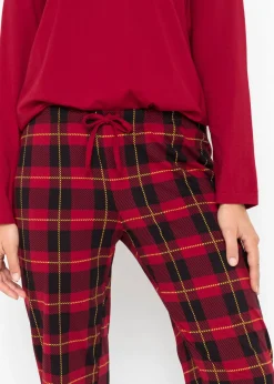 bonprix bonprix Pijama de algodón orgánico puro Rojo de cuadros