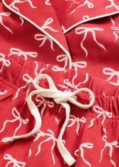 bonprix bonprix Pijama de algodón puro Rojo oscuro estampado Outlet