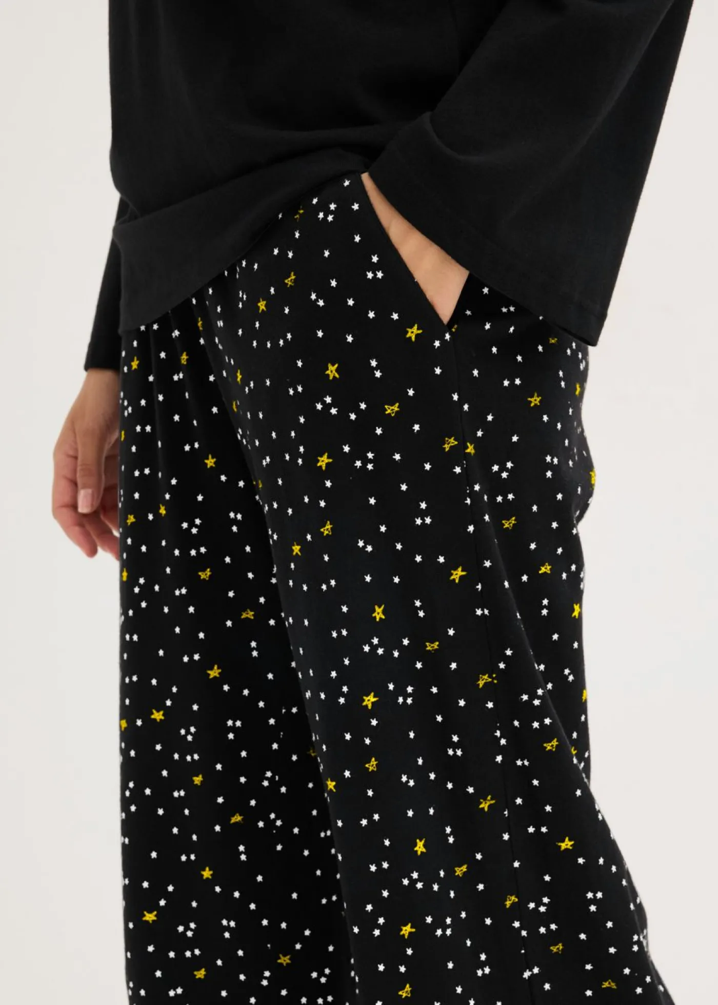 bonprix bonprix Pijama de algodón puro con estampado brillante Negro Discount