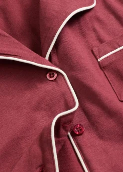 bonprix bonprix Pijama de algodón puro con botones rojo avellana Discount