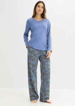 bonprix bonprix Pijama de algodón puro (3 piezas) azul provenzal-granito Discount