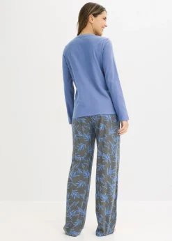 bonprix bonprix Pijama de algodón puro (3 piezas) azul provenzal-granito Discount