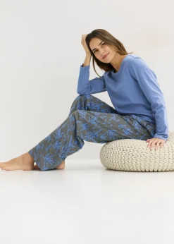 bonprix bonprix Pijama de algodón puro (3 piezas) azul provenzal-granito Discount