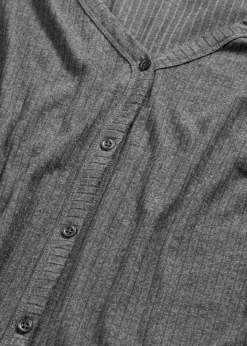 bonprix bonprix Pijama de canalé suave Antracita jaspeado Best
