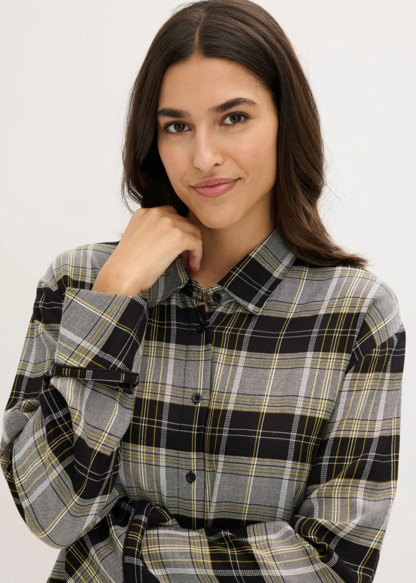 bonprix bonprix Pijama de franela Negro de cuadros
