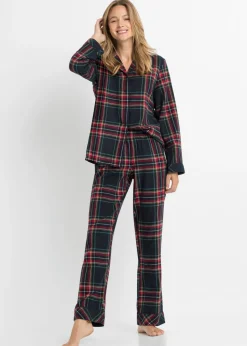 bonprix bonprix Pijama de franela Azul marino de cuadros Best