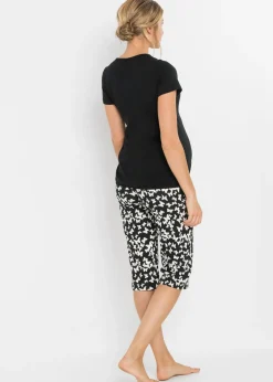 bonprix bonprix Pijama de lactancia Negro estampado