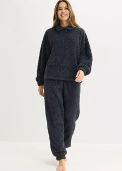 bonprix bonprix Pijama de material suave Azul oscuro Outlet