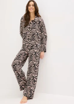 bonprix bonprix Pijama de satén Negro New