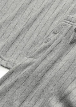 bonprix bonprix Pijama de suave punto pointelle Gris claro jaspeado