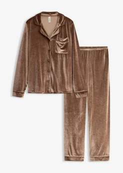 bonprix bonprix Pijama de terciopelo Marrón castaño Clearance