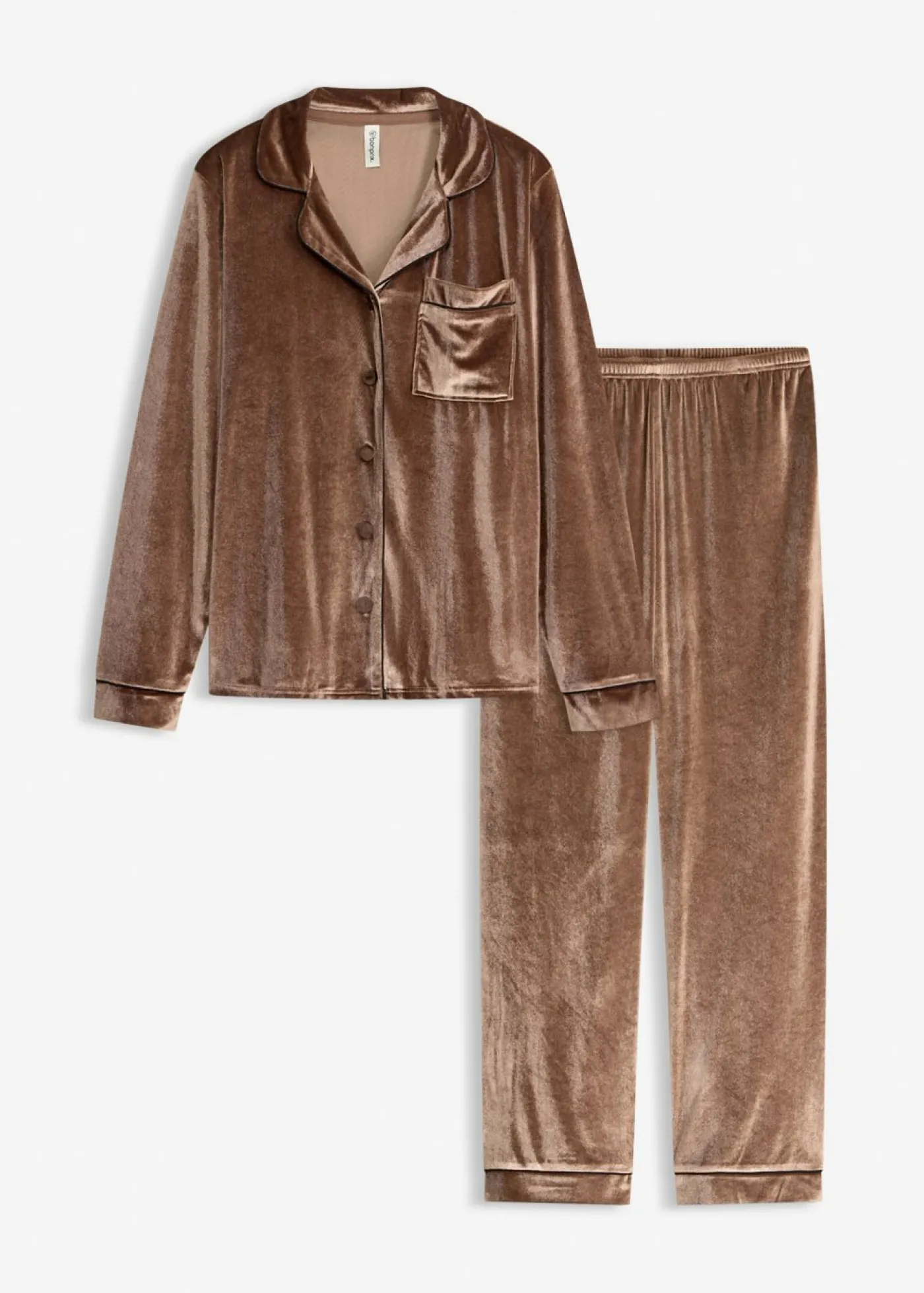 bonprix bonprix Pijama de terciopelo Marrón castaño Clearance