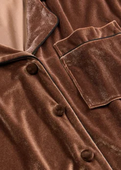 bonprix bonprix Pijama de terciopelo Marrón castaño Clearance