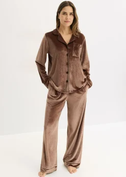bonprix bonprix Pijama de terciopelo Marrón castaño Clearance