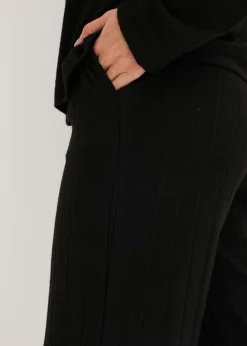 bonprix bonprix Pijama holgado de punto suave de canalé Negro Hot