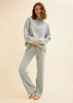 bonprix bonprix Pijama holgado de tejido suave Gris jaspeado Discount