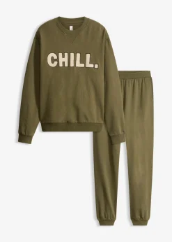 bonprix bonprix Pijama tipo chándal Verde oliva oscuro New