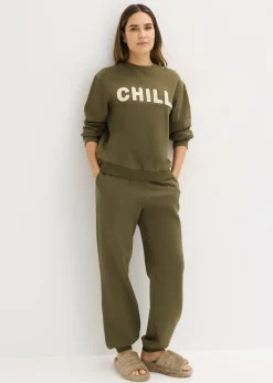 bonprix bonprix Pijama tipo chándal Verde oliva oscuro New
