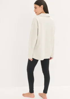 bonprix bonprix Pijama tipo sudadera con leggings natural jaspeado-negro Online