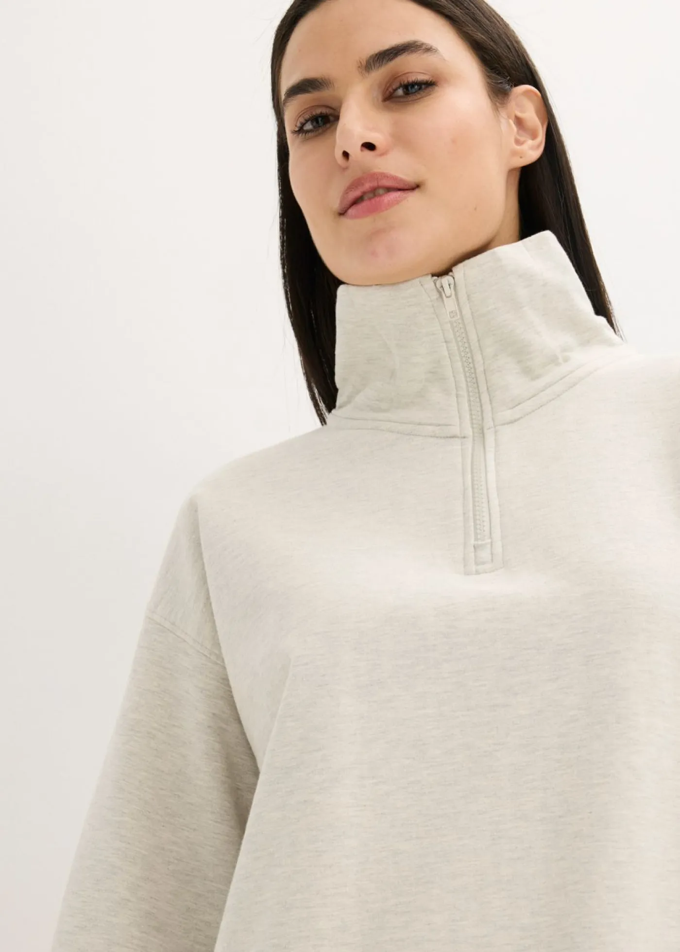 bonprix bonprix Pijama tipo sudadera con leggings natural jaspeado-negro Online