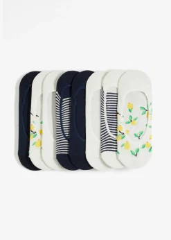 bonprix bonprix Pinkies de algodón orgánico con tiras de silicona (8 pares) azul marino-blanco lana-amarillo Discount