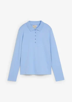 bonprix bonprix Polo de algodón orgánico pesado Azul perla Sale