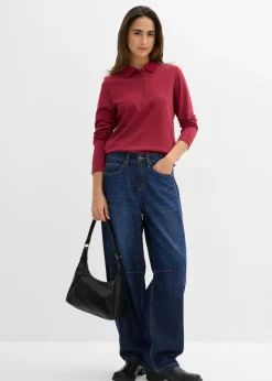 bonprix bonprix Polo de algodón orgánico pesado Rojo Sale