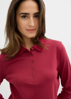 bonprix bonprix Polo de algodón orgánico pesado Rojo Sale
