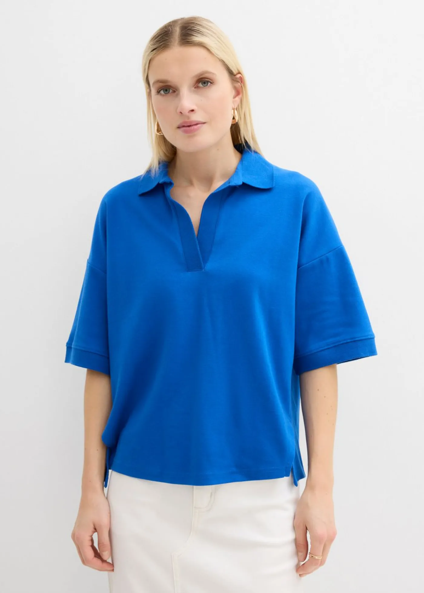 bonprix bonprix Polo de algodón orgánico puro Azul ártico Discount