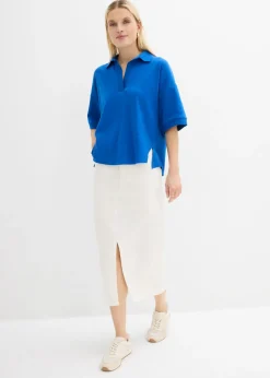 bonprix bonprix Polo de algodón orgánico puro Azul ártico Discount