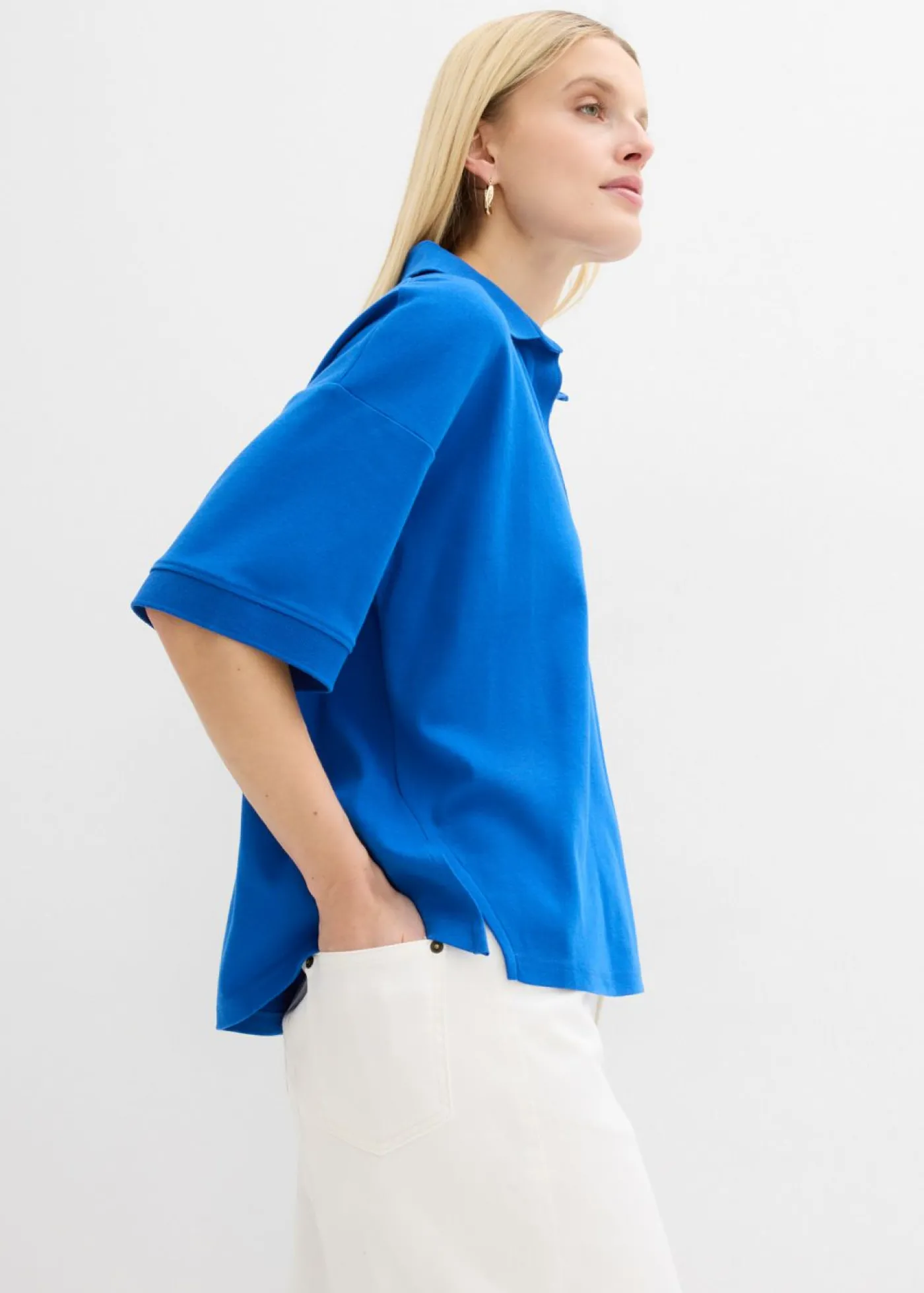 bonprix bonprix Polo de algodón orgánico puro Azul ártico Discount