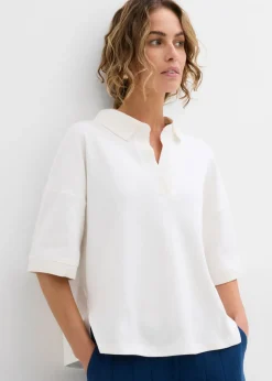 bonprix bonprix Polo de algodón orgánico puro Blanco lana Outlet