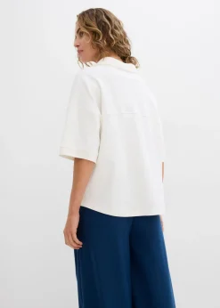 bonprix bonprix Polo de algodón orgánico puro Blanco lana Outlet