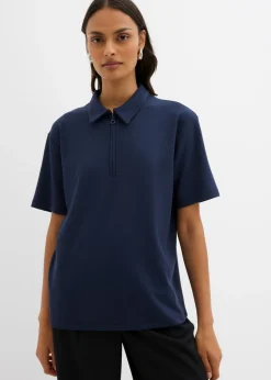 bonprix bonprix Polo de mezcla de viscosa Azul marino Best