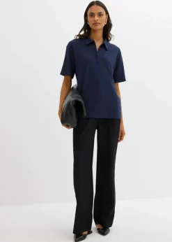 bonprix bonprix Polo de mezcla de viscosa Azul marino Best