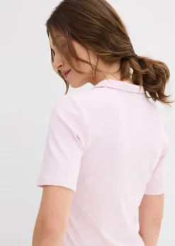 bonprix bonprix Polo de mezcla de viscosa Lila empolvado Sale