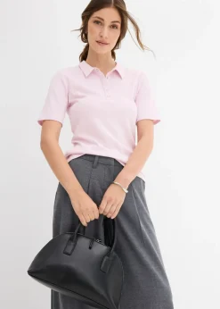 bonprix bonprix Polo de mezcla de viscosa Lila empolvado Sale