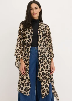 bonprix bonprix Poncho estampado leo negro-marrón Discount