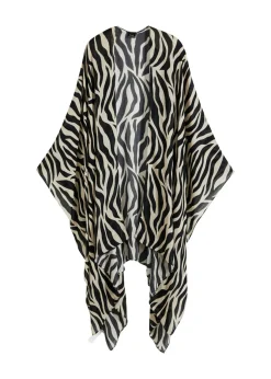 bonprix bonprix Poncho estampado cebra negro-beige Discount