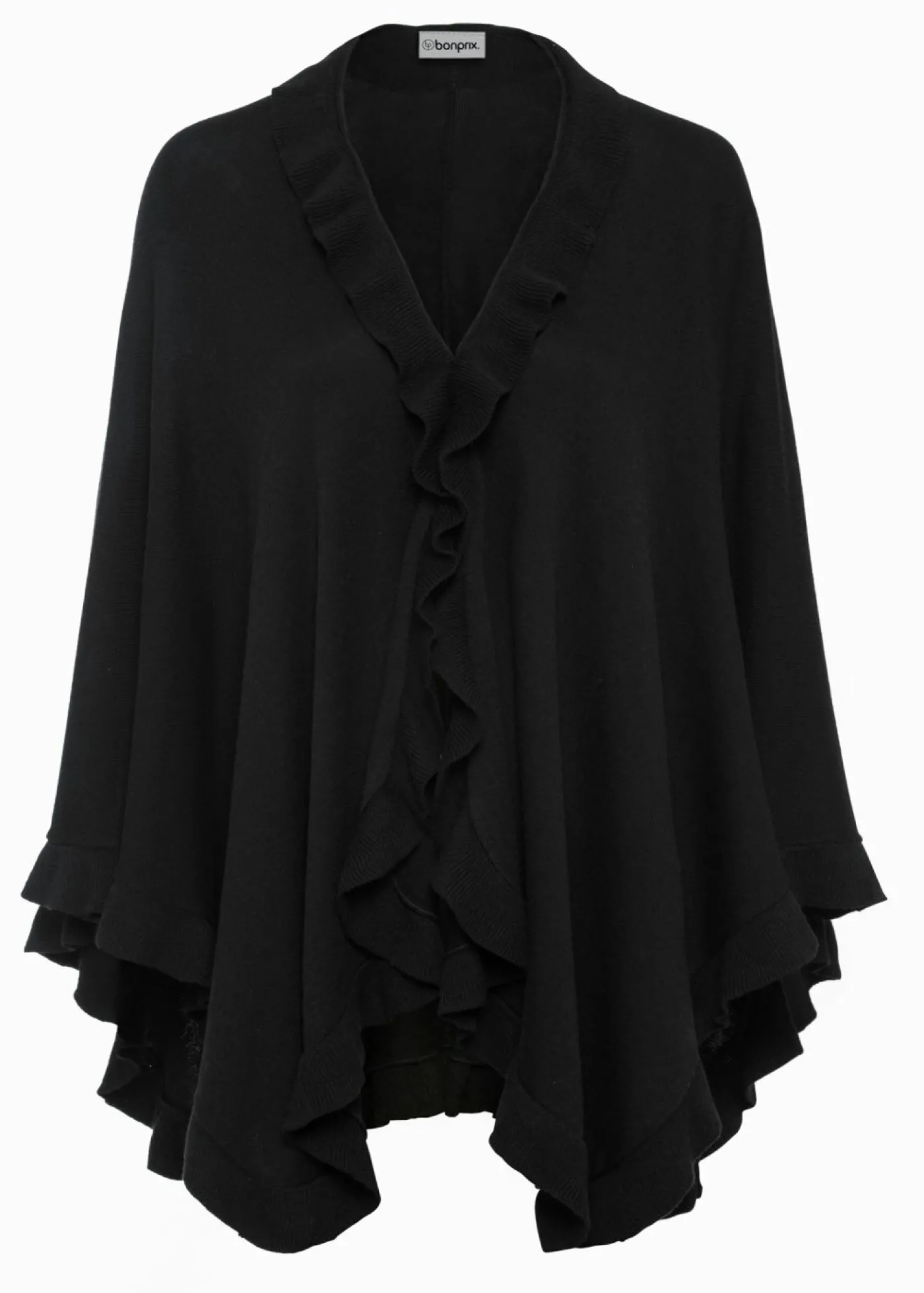 bonprix bpc bonprix collection Poncho con parte de cachemira Negro Online